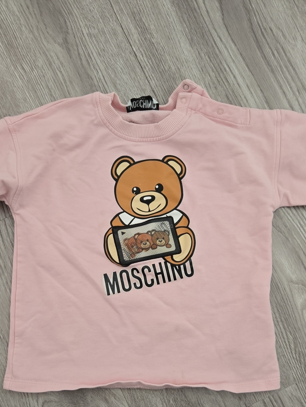 Moschino Light Pink Teddy Bear Graphic Tee